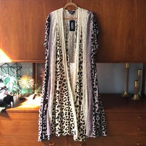 Leopard and lace kimono size small